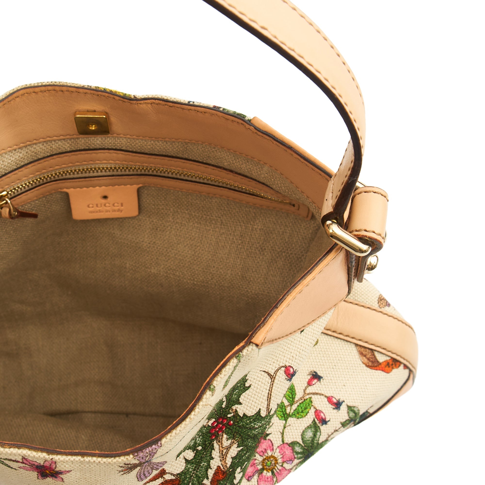 Gucci Shoulder Bag Hassler Horsebit Hobo in Neutral, Fabric