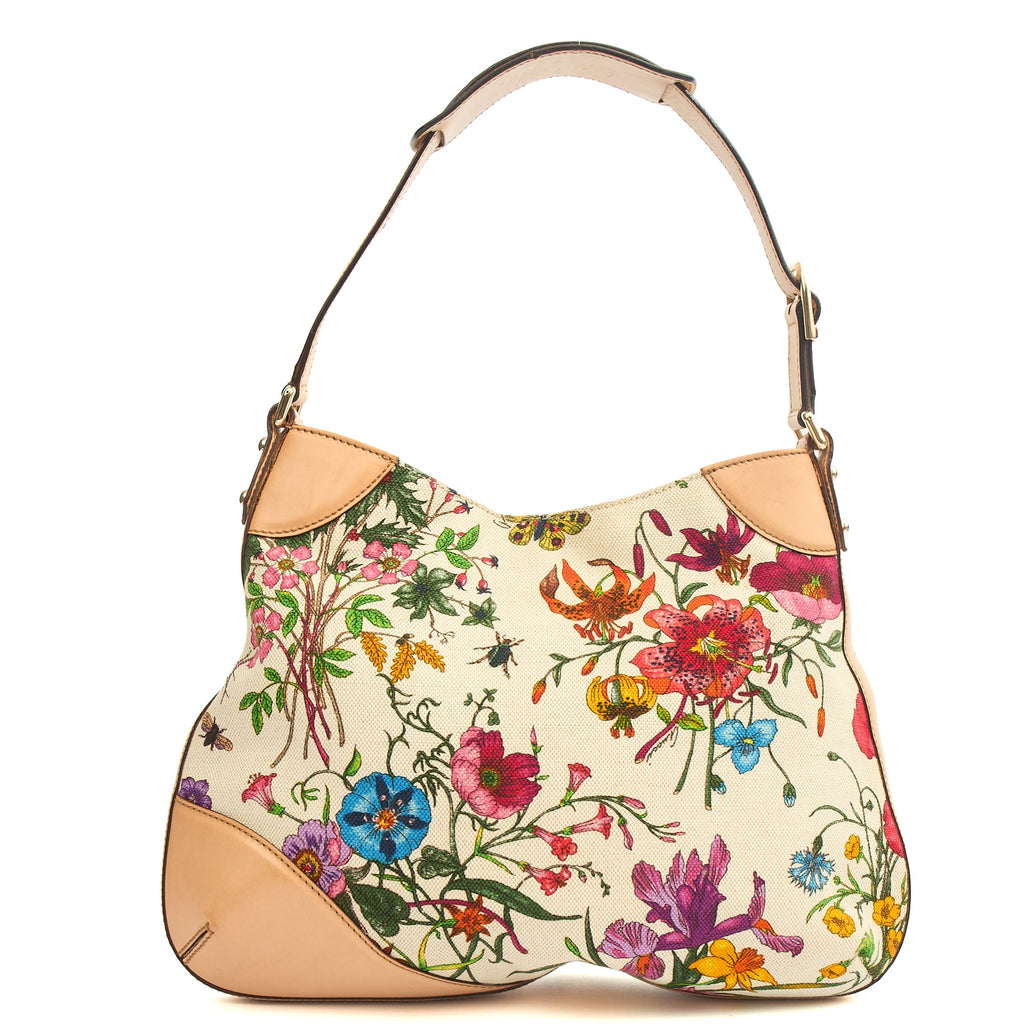 Gucci Shoulder Bag Hassler Horsebit Hobo in Neutral, Fabric