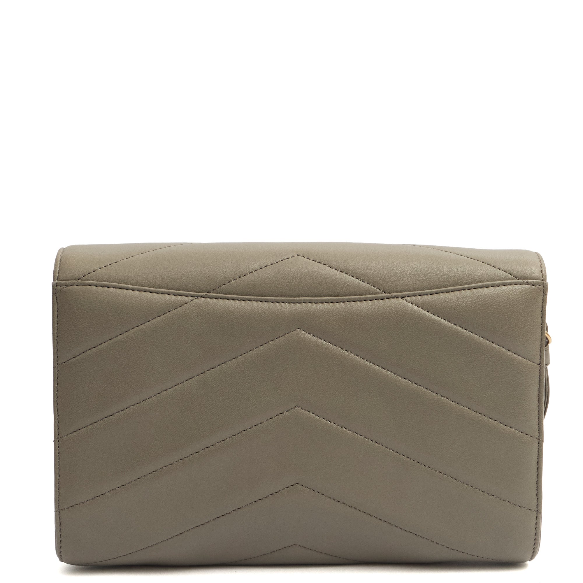 Chanel Clutch Pouch Wristlet in Grey, Lambskin Leather