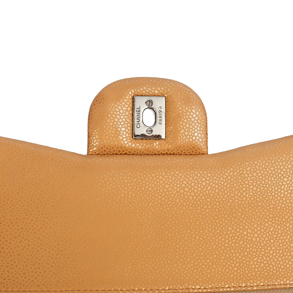 Chanel Cross Body Classic Double Flap - Large in Metallic, Caviar Leather