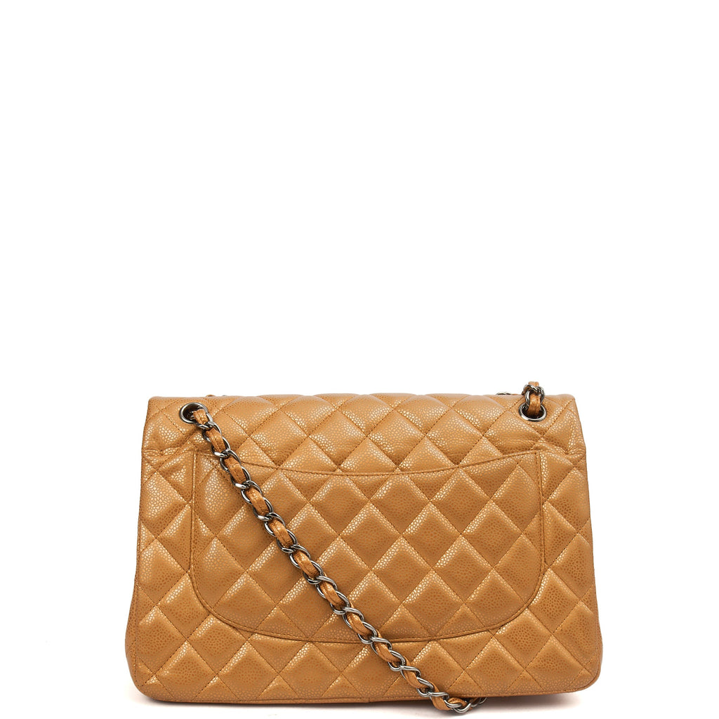 Chanel Cross Body Classic Double Flap - Large in Metallic, Caviar Leather