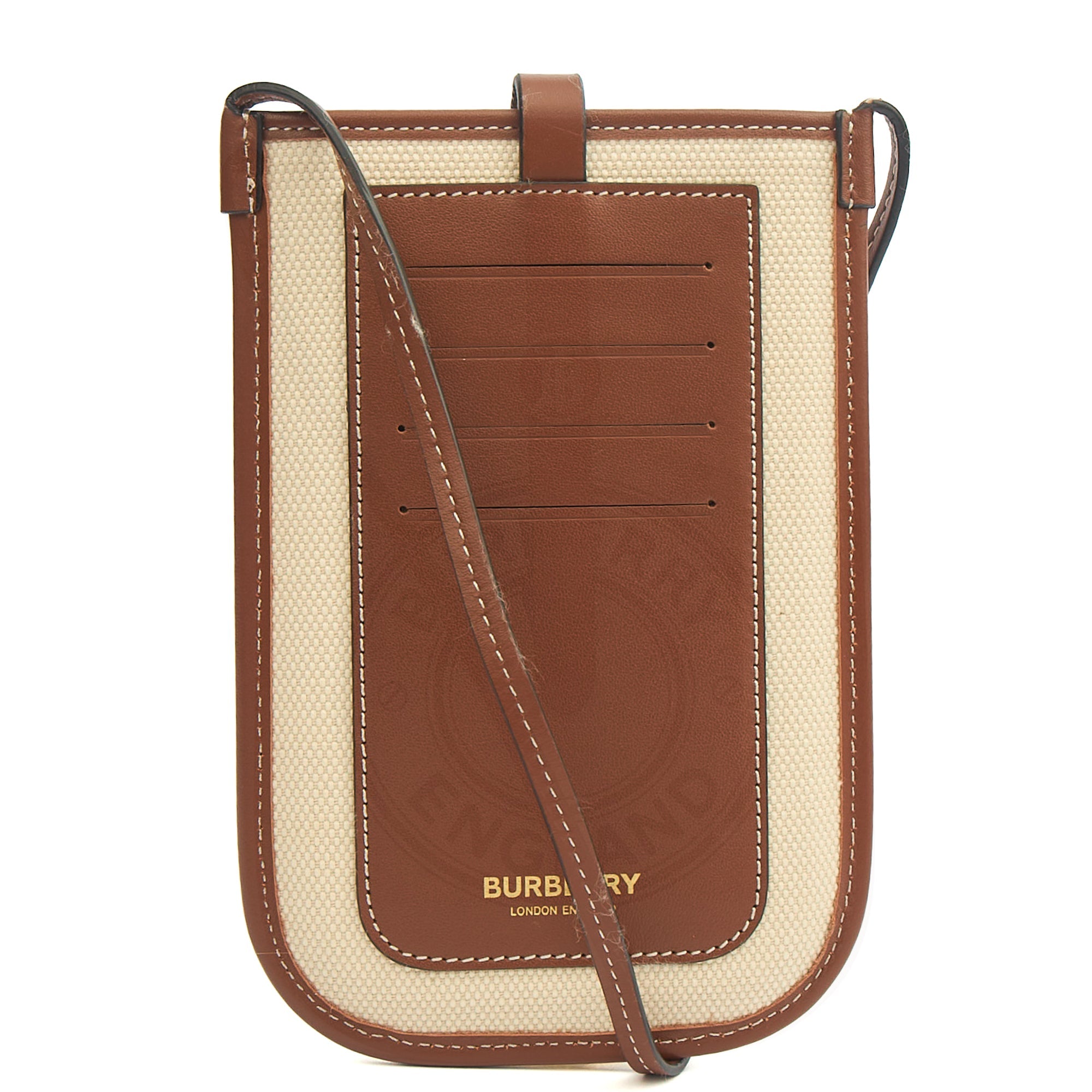 Burberry Cross Body 55s Phone Case in White, Fabric