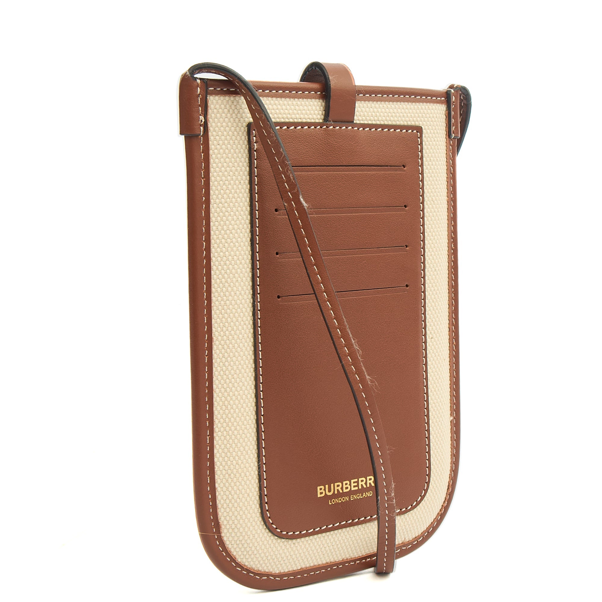 Burberry Cross Body 55s Phone Case in White, Fabric
