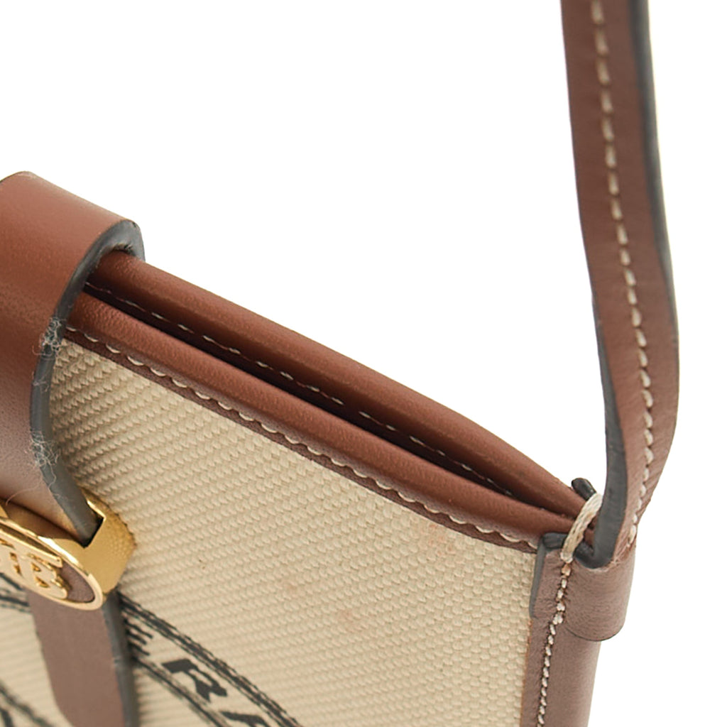 Burberry Cross Body 55s Phone Case in White, Fabric