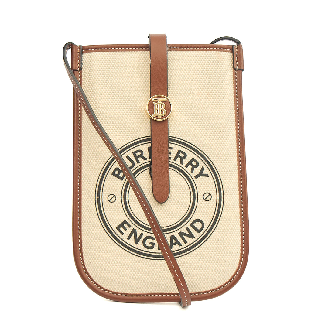 Burberry Cross Body 55s Phone Case in White, Fabric
