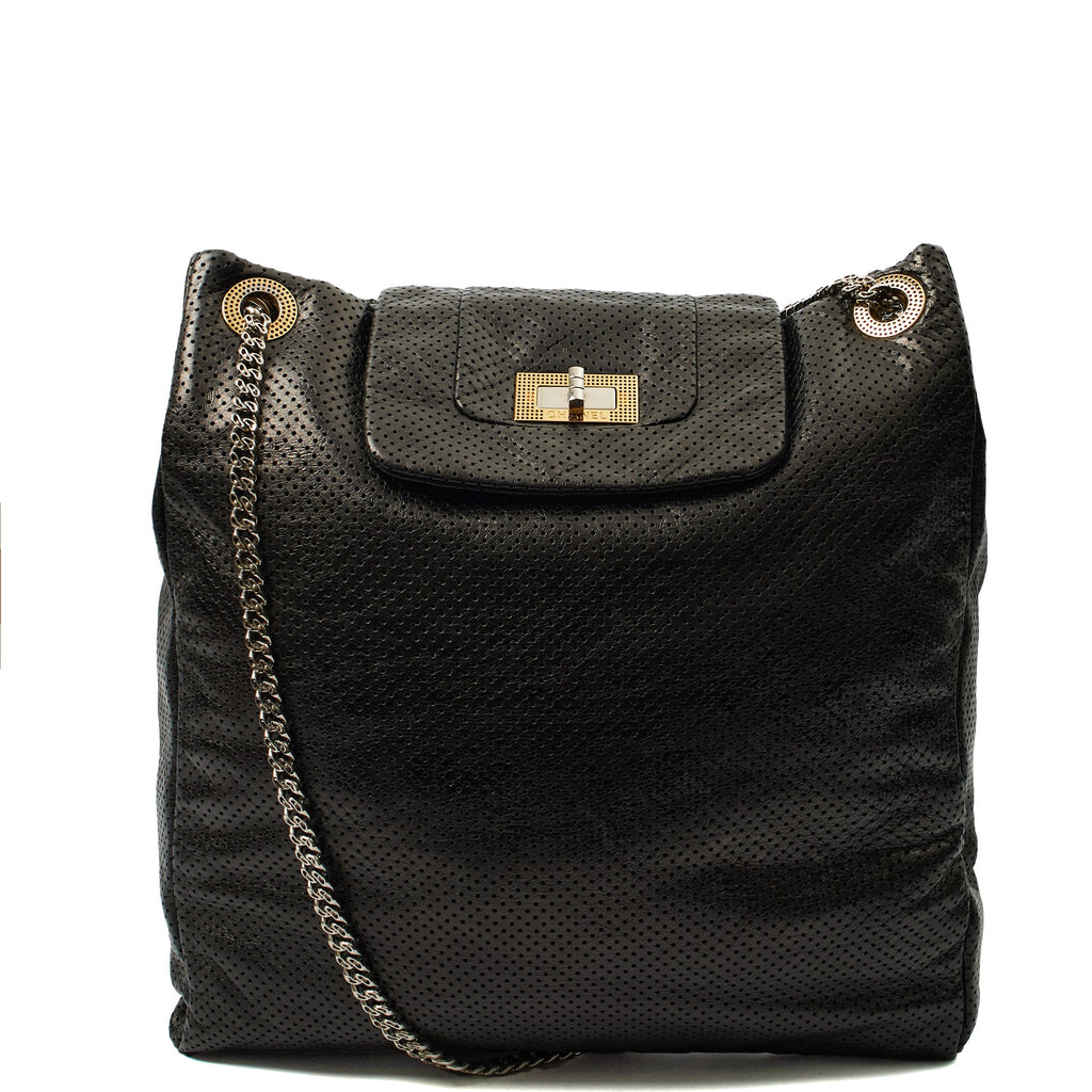 Chanel Shoulder Bag Drill Tote - Large in Black, Leather