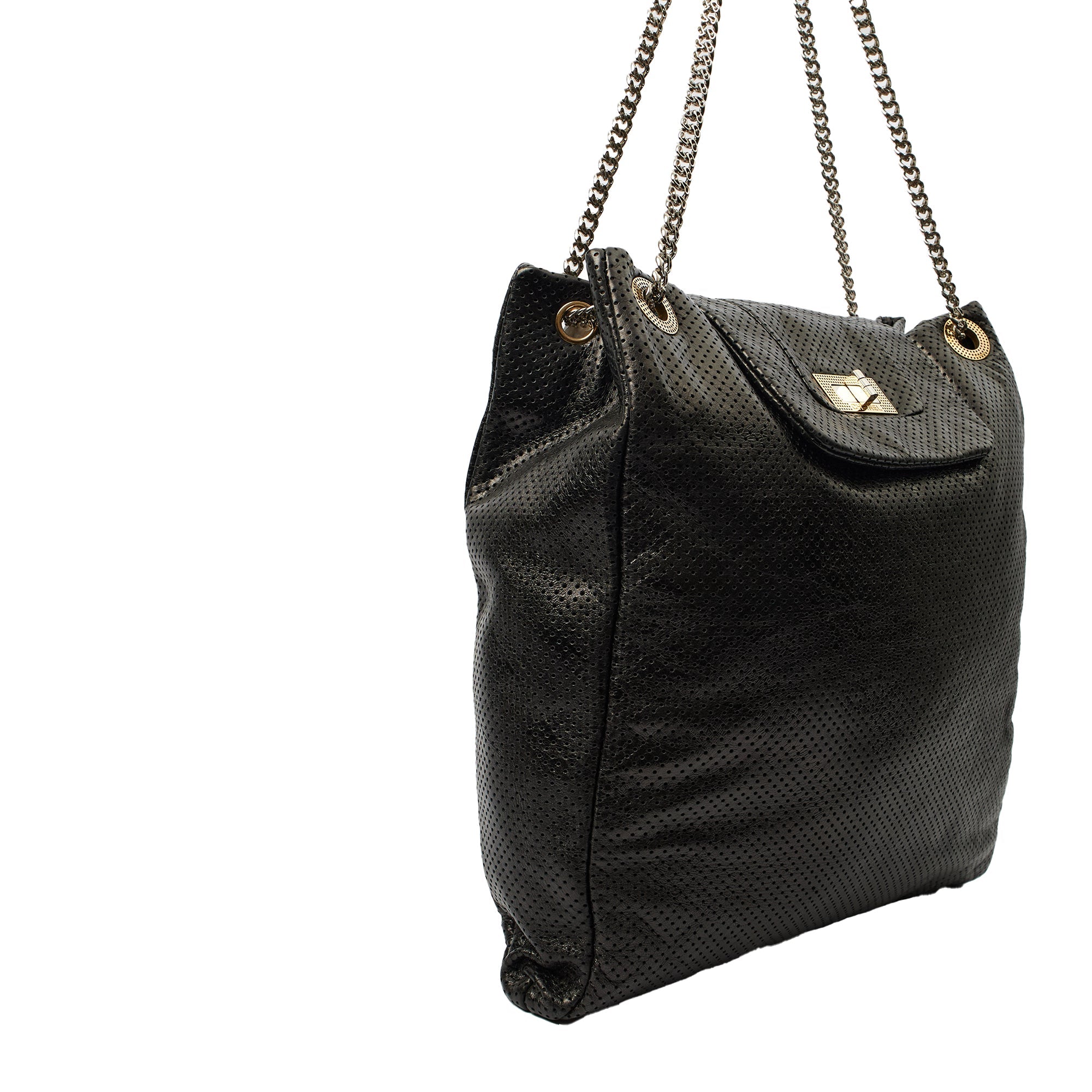 Chanel Shoulder Bag Drill Tote - Large in Black, Leather