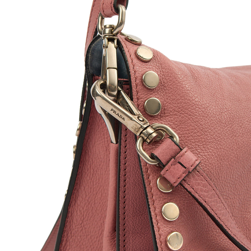 Prada Cross Body Buckle Tote  in Pink, Calfskin