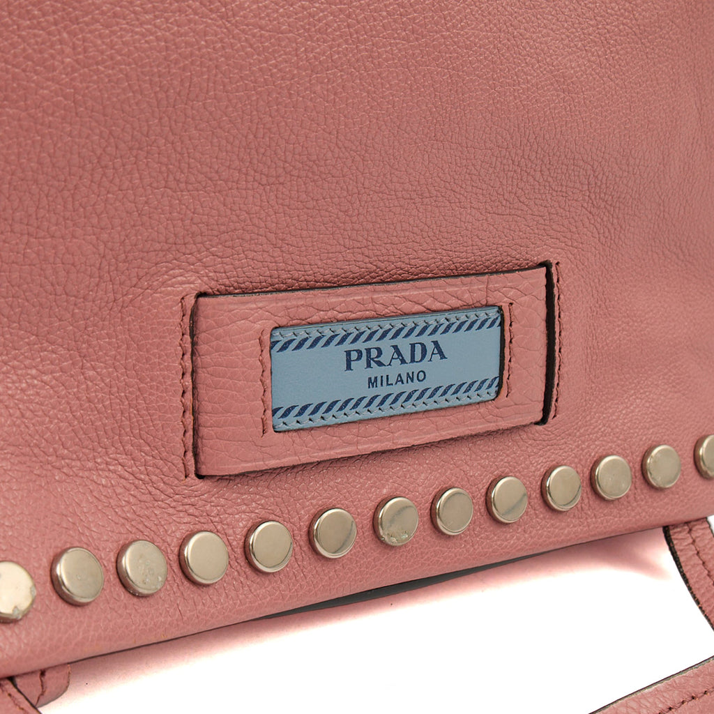 Prada Cross Body Buckle Tote  in Pink, Calfskin