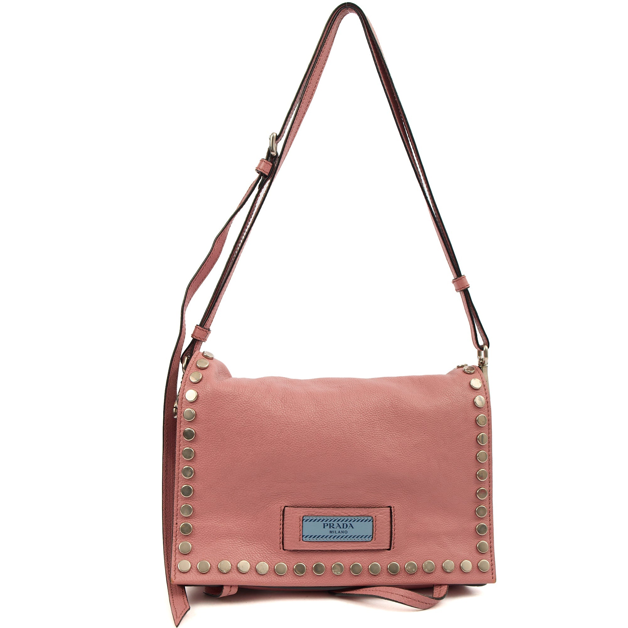 Prada Cross Body Buckle Tote  in Pink, Calfskin