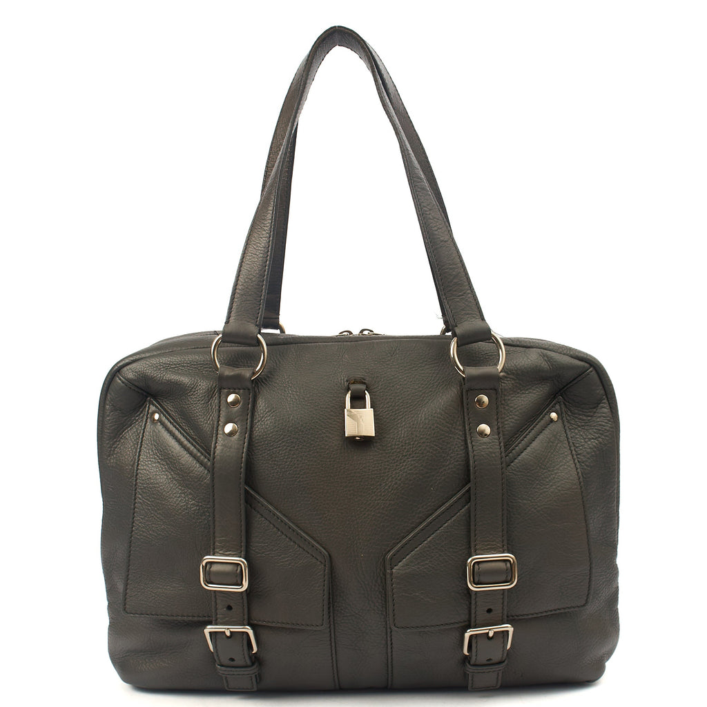 Saint Laurent Tote Tote in Dark Green, Calfskin Leather