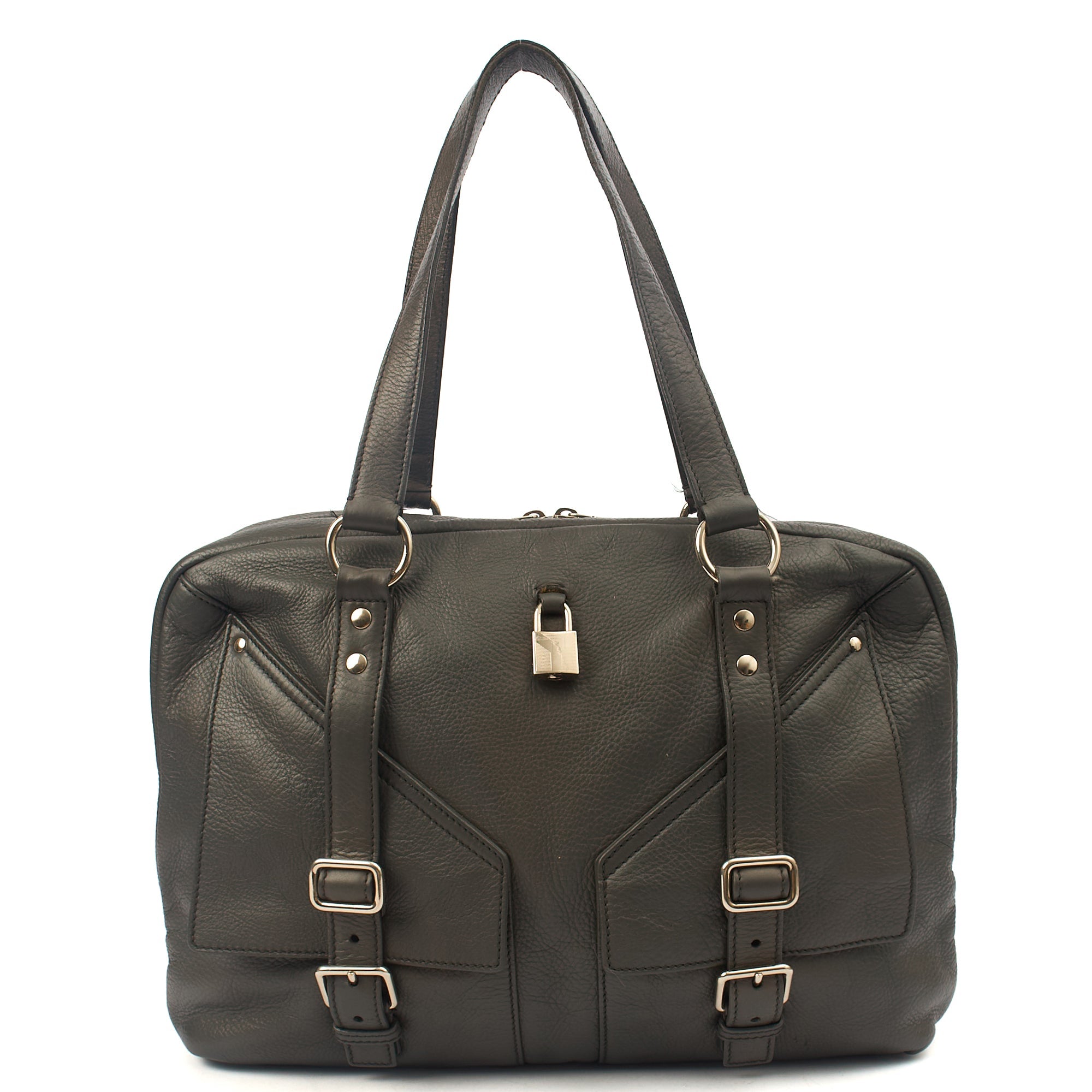 Saint Laurent Tote Tote in Dark Green, Calfskin Leather