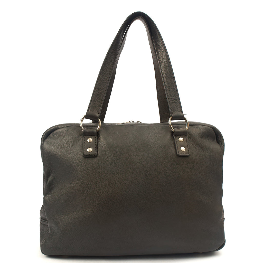 Saint Laurent Tote Tote in Dark Green, Calfskin Leather