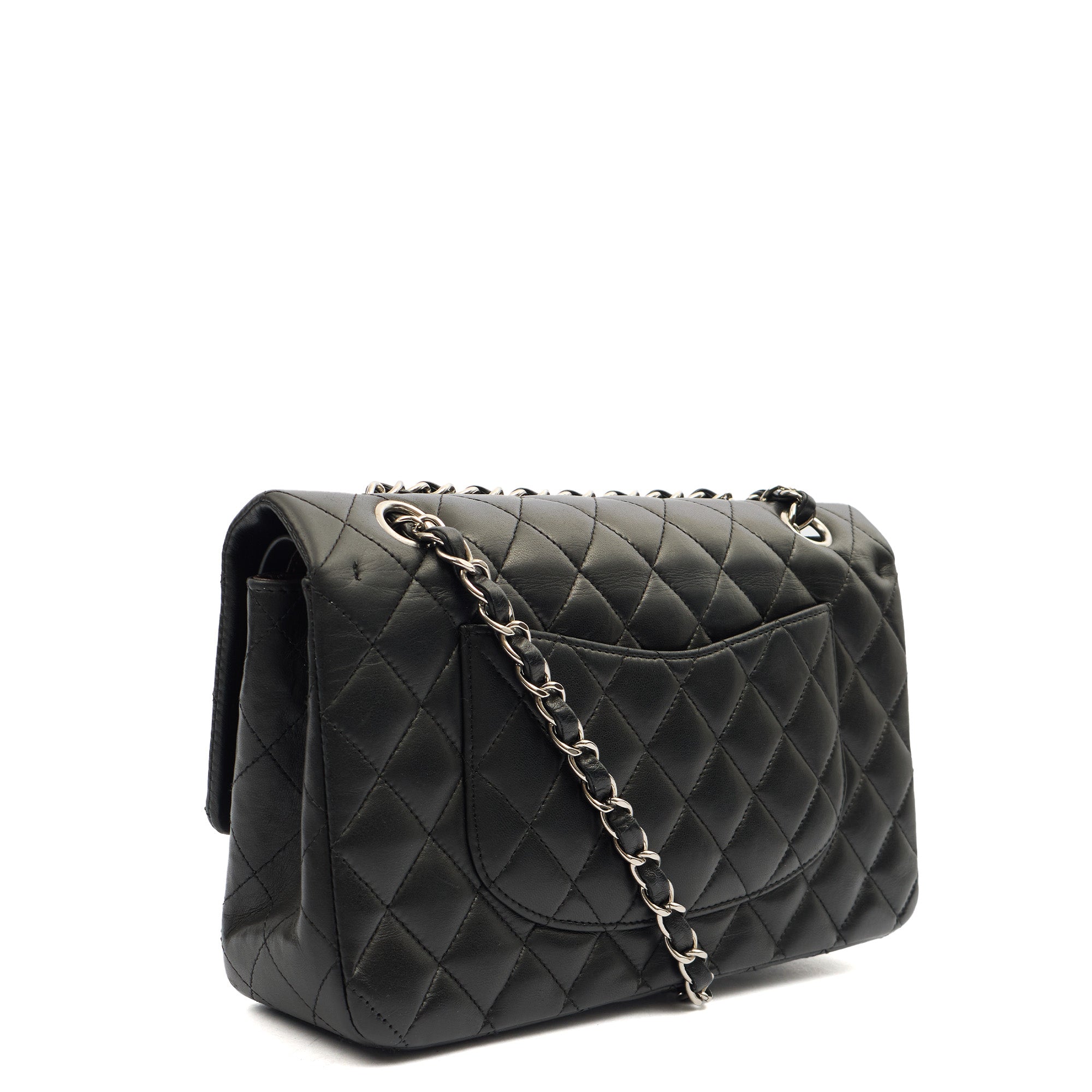 Chanel Shoulder Bag Classic Double Flap - Medium in Black, Lambskin Leather