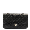 Chanel Shoulder Bag Classic Double Flap - Medium in Black, Lambskin Leather