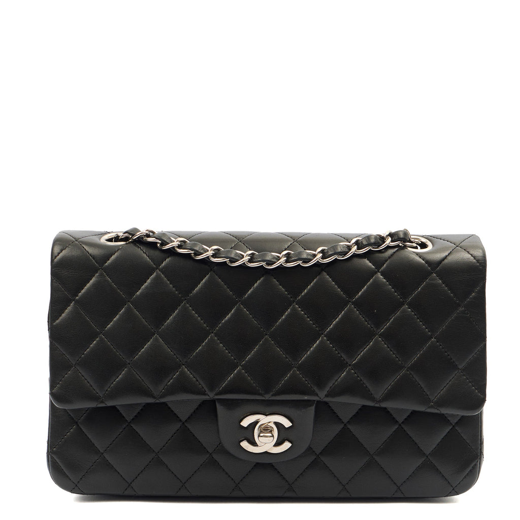 Chanel Shoulder Bag Classic Double Flap - Medium in Black, Lambskin Leather