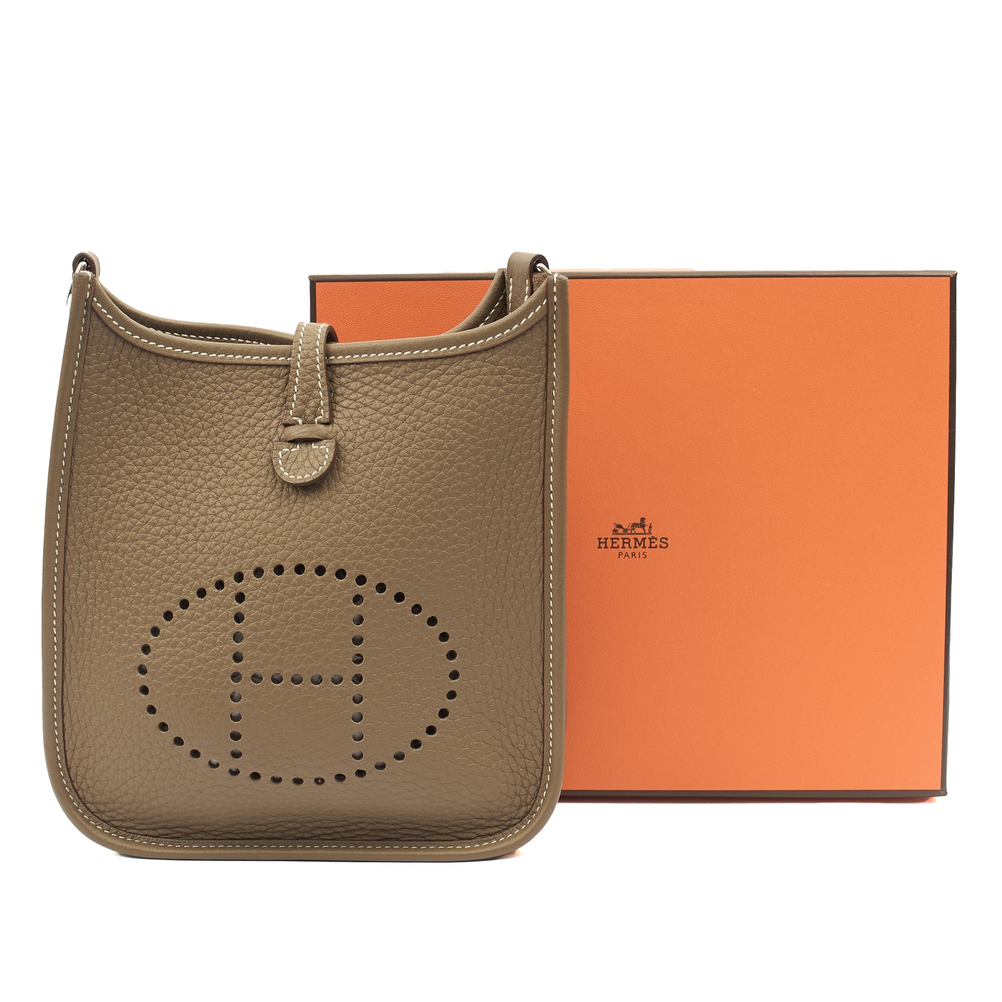 Hermes Cross Body Evelyne 16 in Etoupe, Clemence Leather