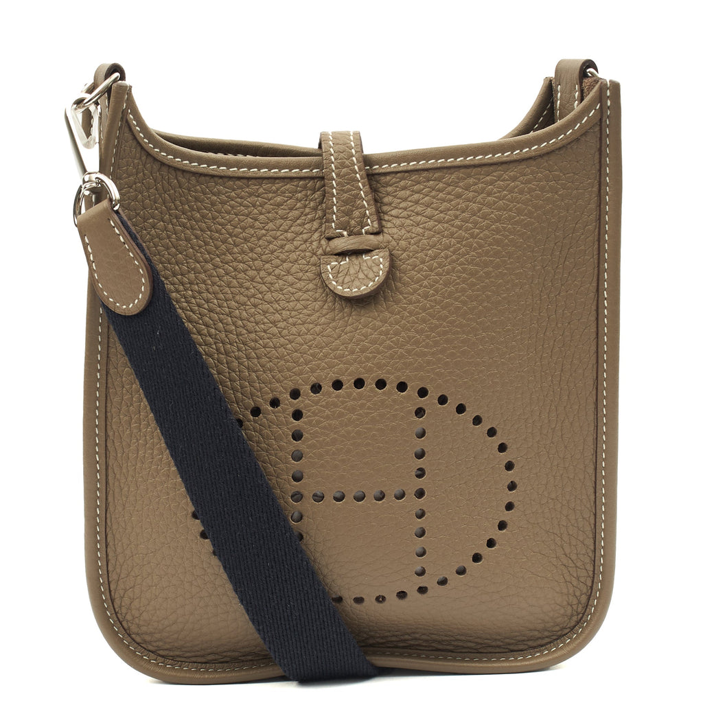Hermes Cross Body Evelyne 16 in Etoupe, Clemence Leather