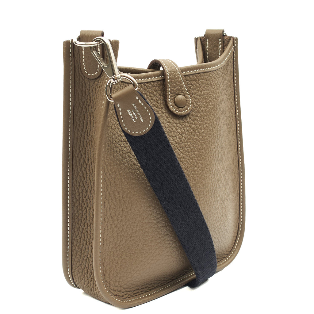 Hermes Cross Body Evelyne 16 in Etoupe, Clemence Leather