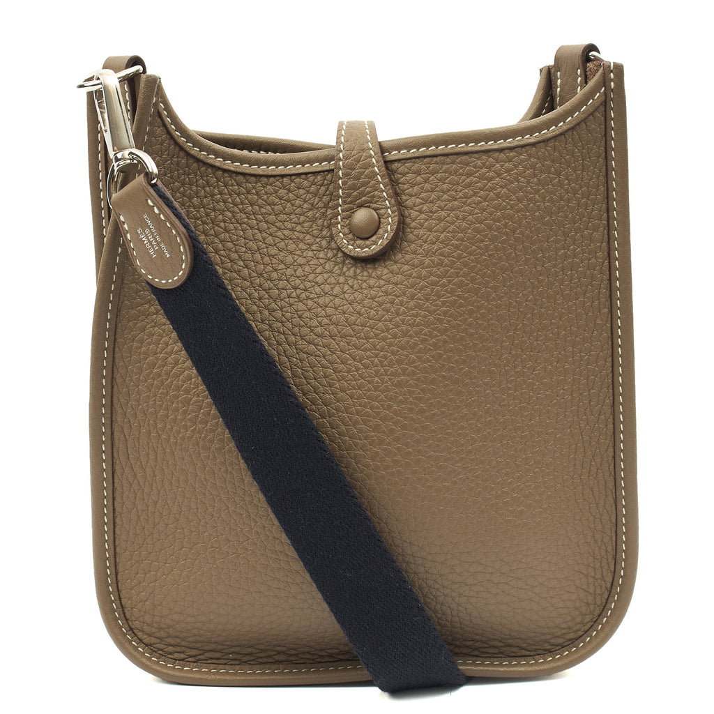 Hermes Cross Body Evelyne 16 in Etoupe, Clemence Leather