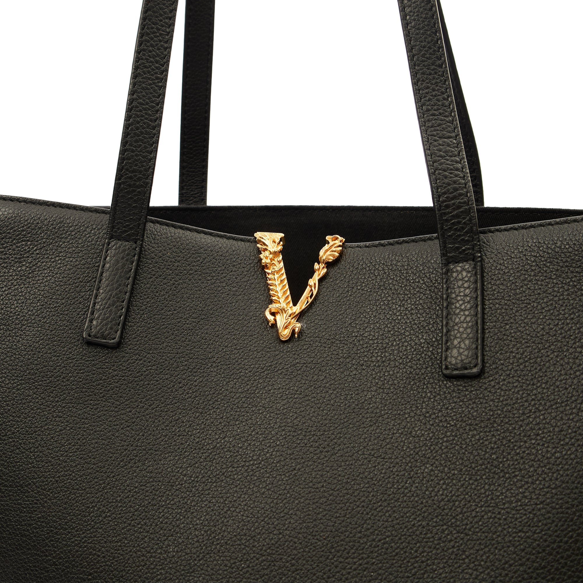Versace Tote Virtus in Black, Leather