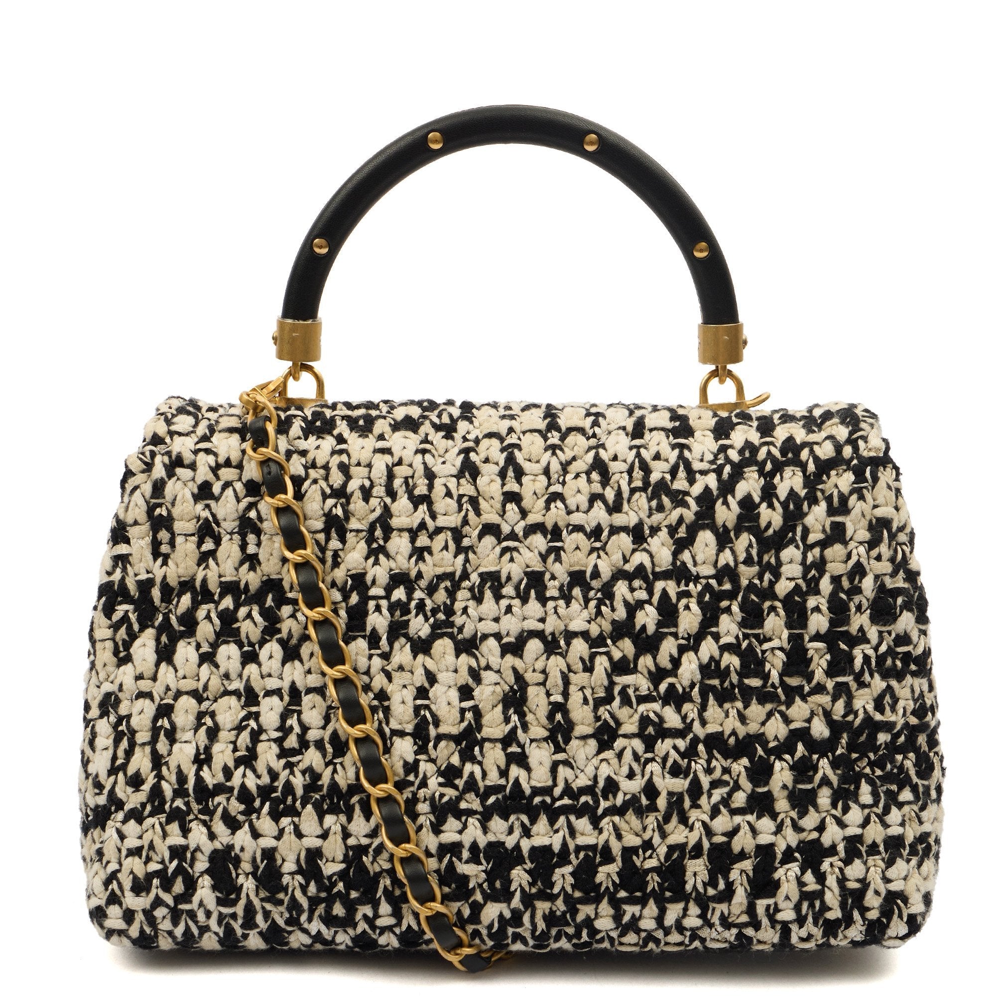 Chanel Top Handle Coco Top Handle in Black, Fabric