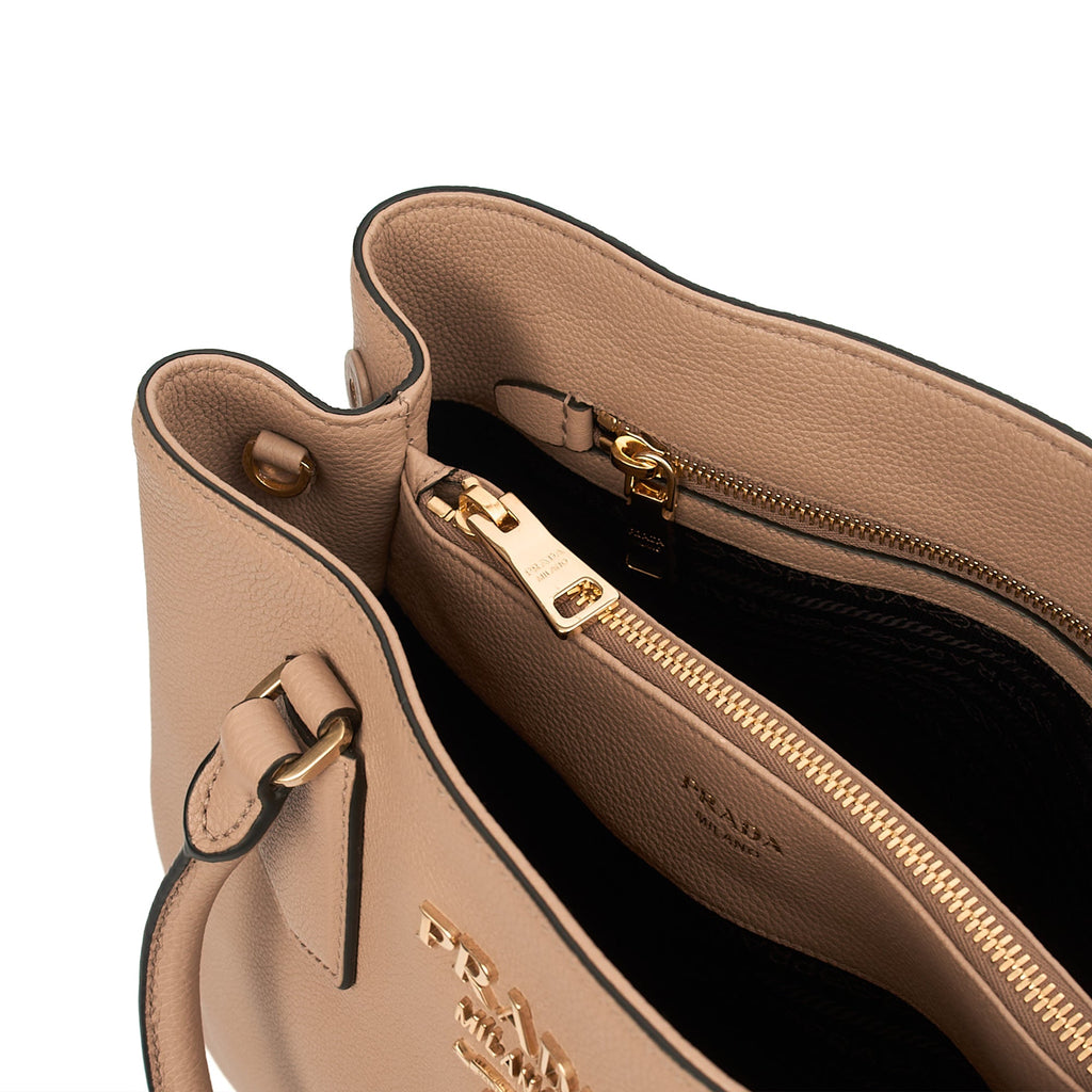 Prada Tote Double Tote - Medium in Powder Pink, Calfskin