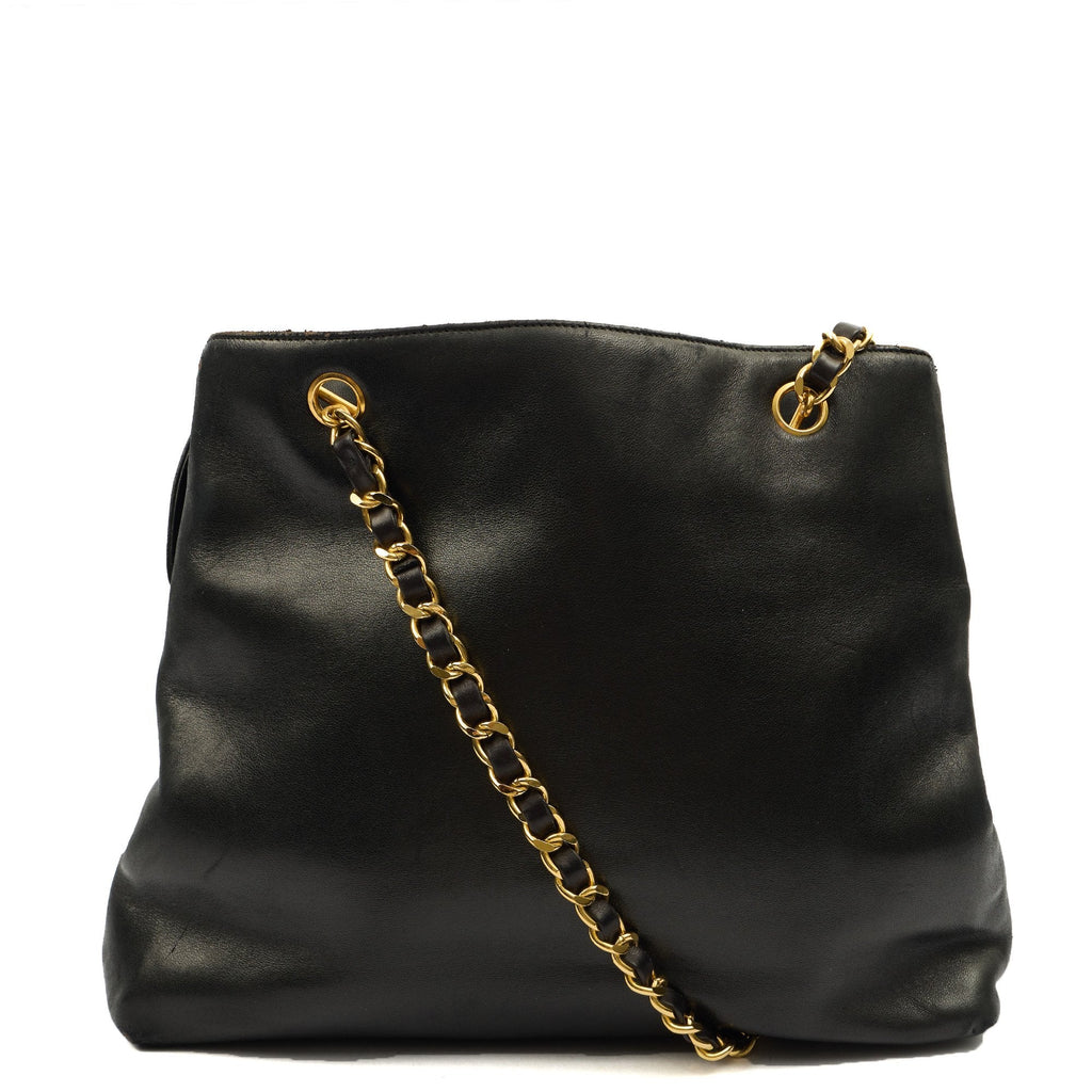 Chanel Tote Vintage Tote in Black, Lambskin Leather