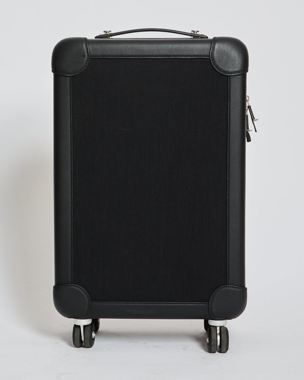 *HOT* Hermès Rolling Mobility Suitcase in Black with Black Clemence Leather Trim and Aluminium Hardware