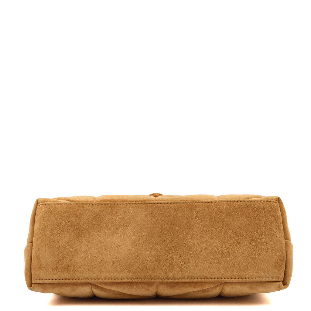 Saint Laurent Cross Body Puffer - Small in Brown, Suede
