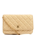 Chanel Cross Body Wallet on Chain in Metallic, Fabric