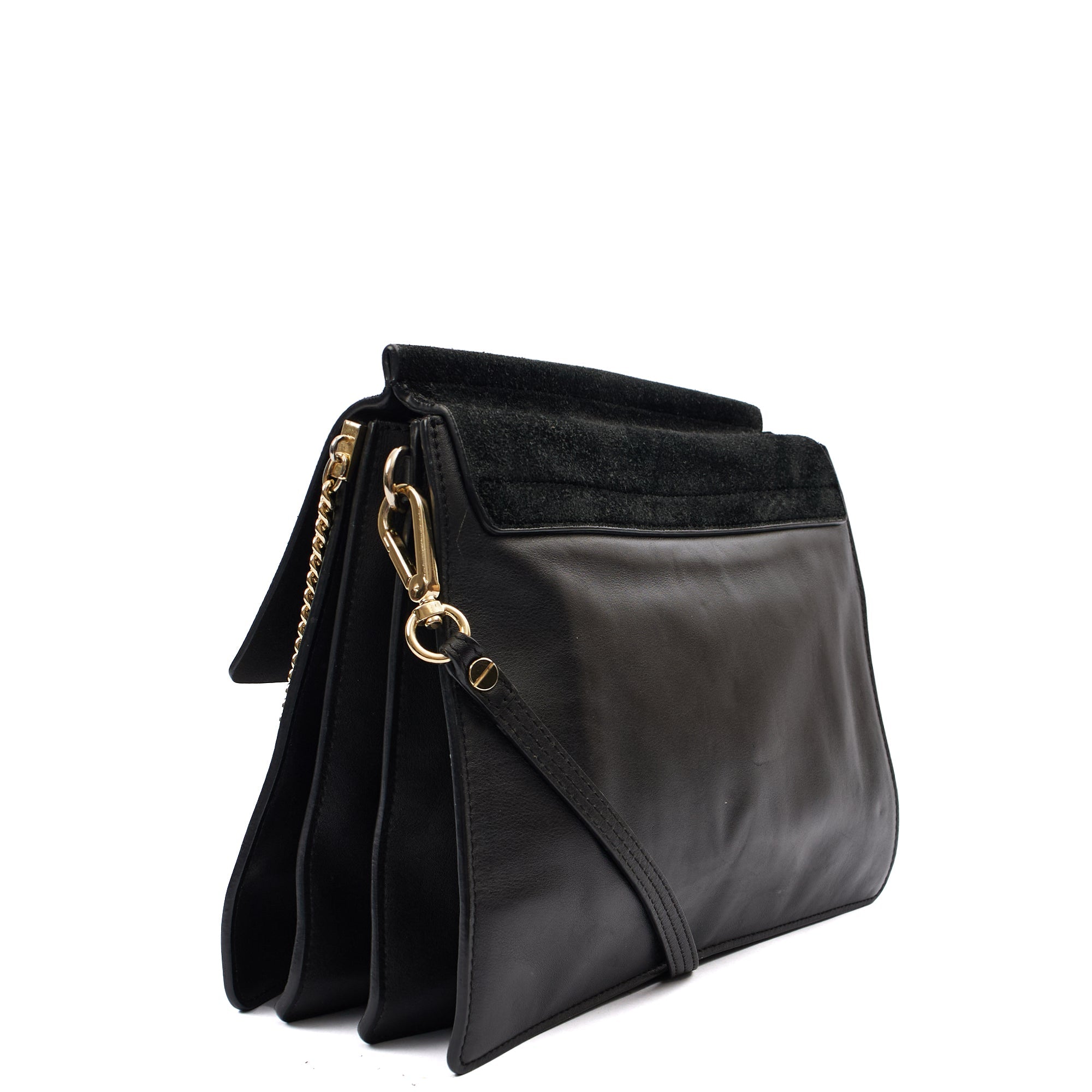 Chloe Satchel Faye - Medium in Black, Leather