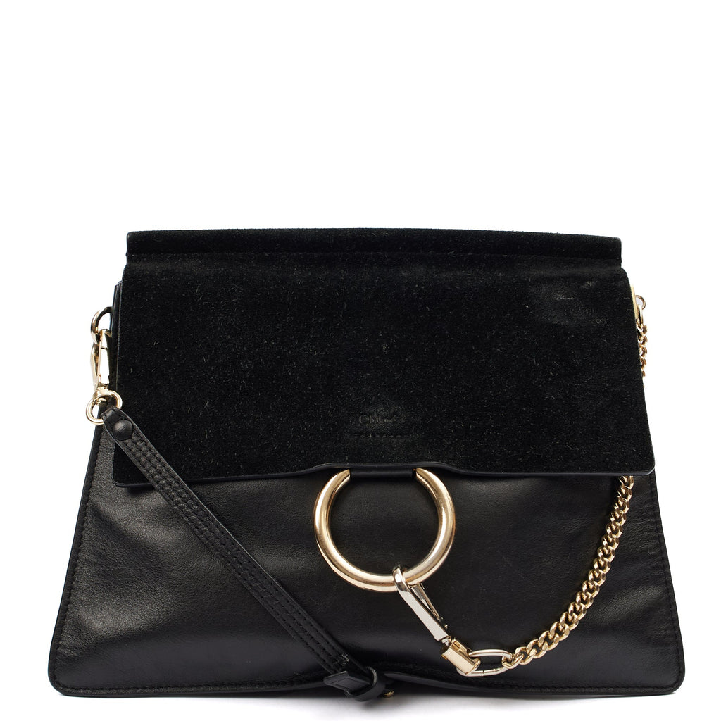 Chloe Satchel Faye - Medium in Black, Leather