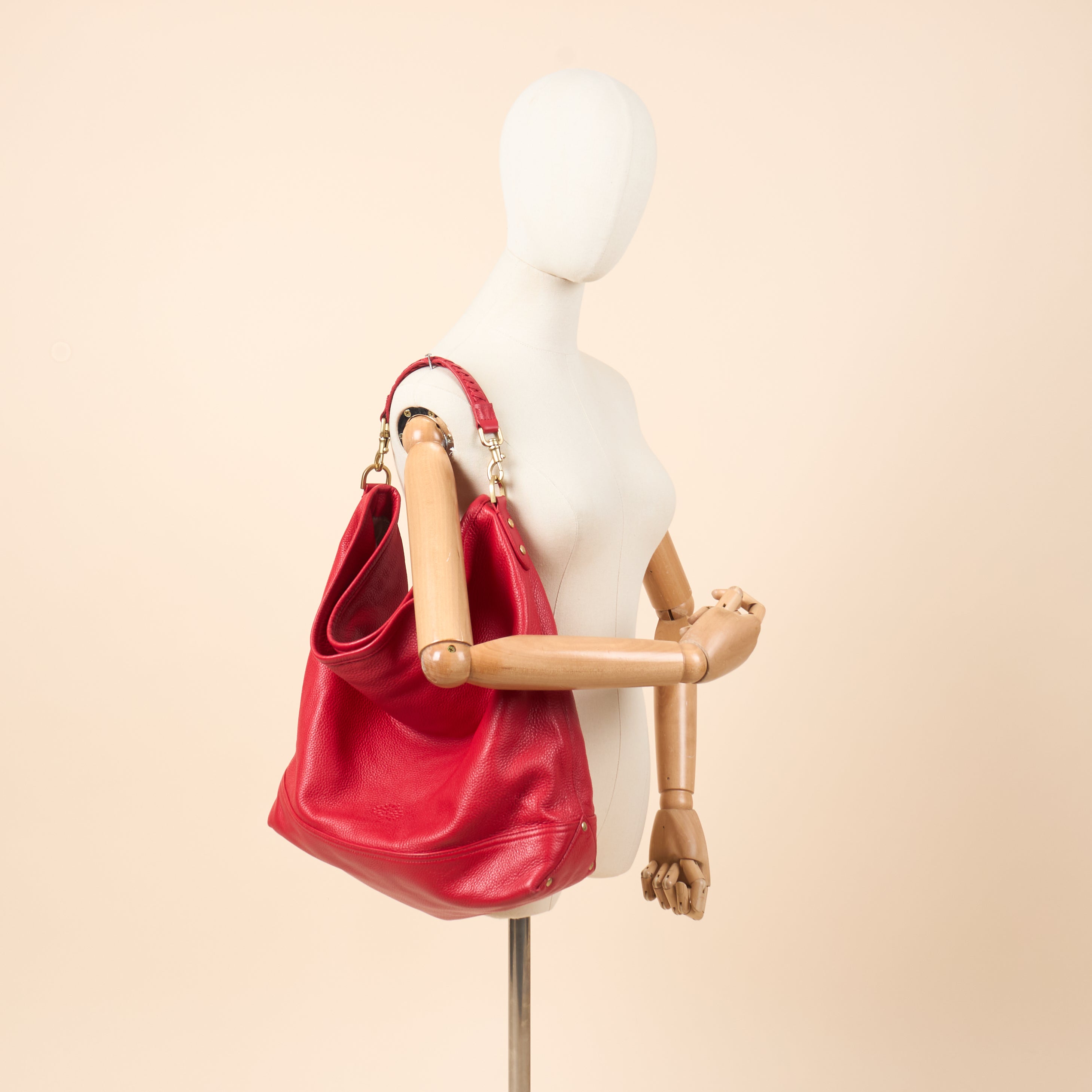 Mulberry Tote Effie Hobo in Red, Calfskin Leather