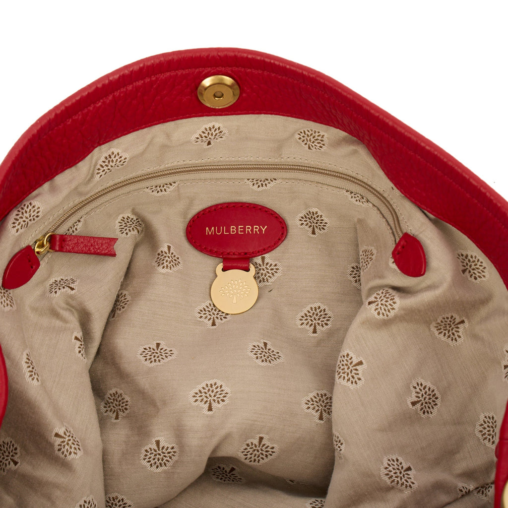 Mulberry Tote Effie Hobo in Red, Calfskin Leather