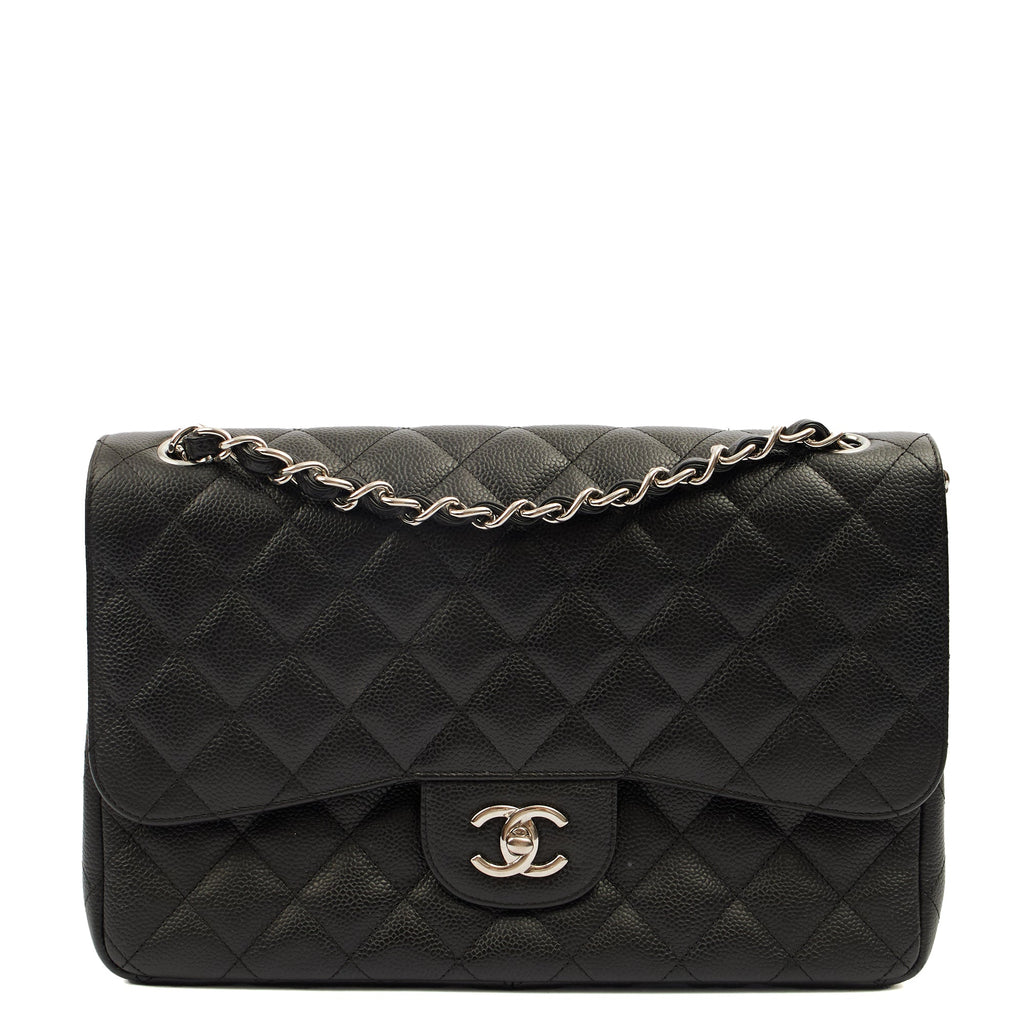 Chanel Shoulder Bag Classic Double Flap - Large in Black, Caviar Leather
