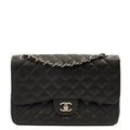 Chanel Shoulder Bag Classic Double Flap - Large in Black, Caviar Leather