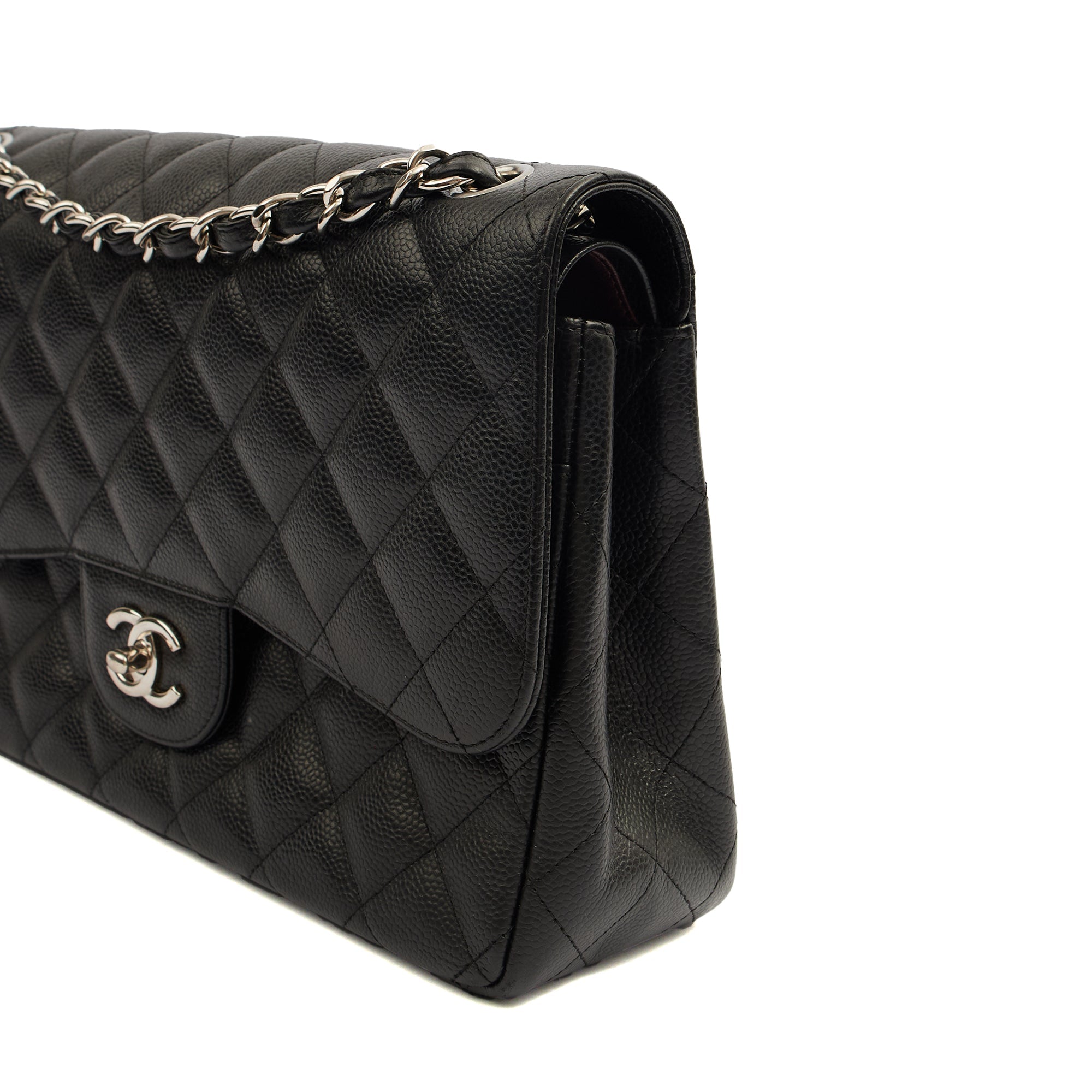 Chanel Shoulder Bag Classic Double Flap - Large in Black, Caviar Leather