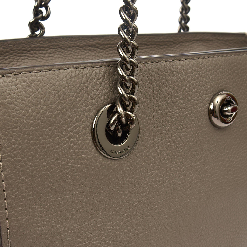 Coach Tote Turnlock Tote in Grey, Leather