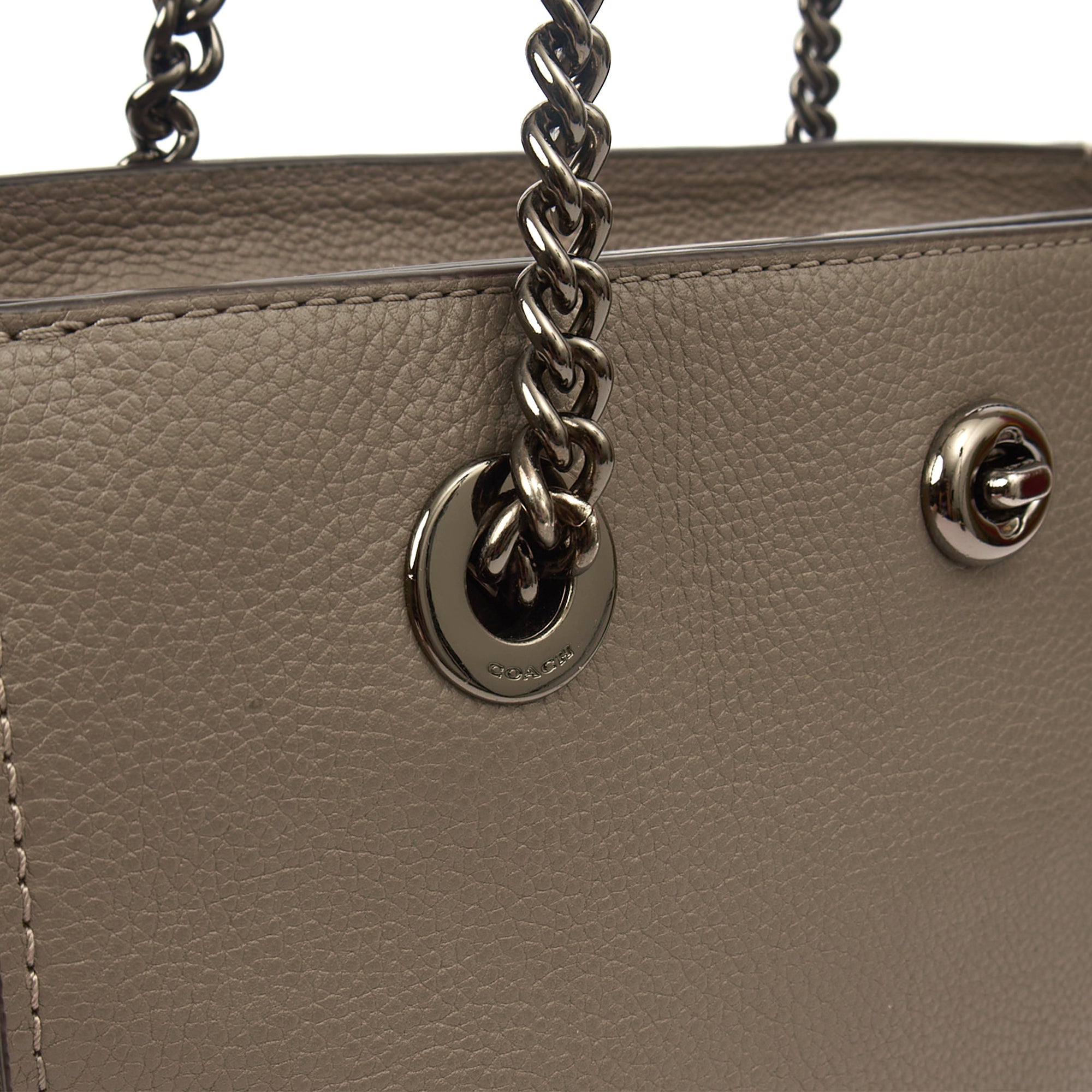 Coach Tote Turnlock Tote in Grey, Leather