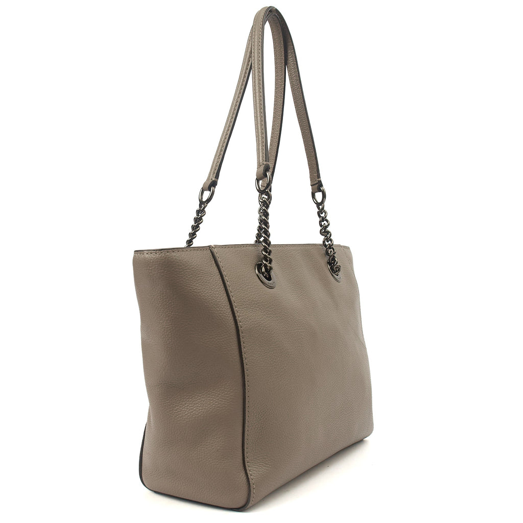 Coach Tote Turnlock Tote in Grey, Leather