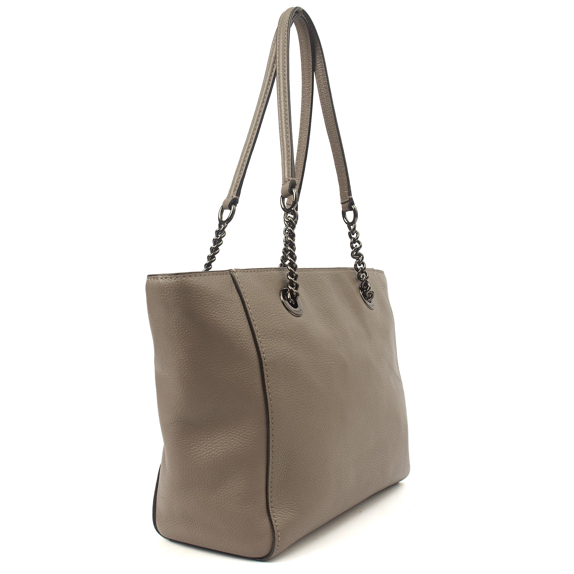 Coach Tote Turnlock Tote in Grey, Leather