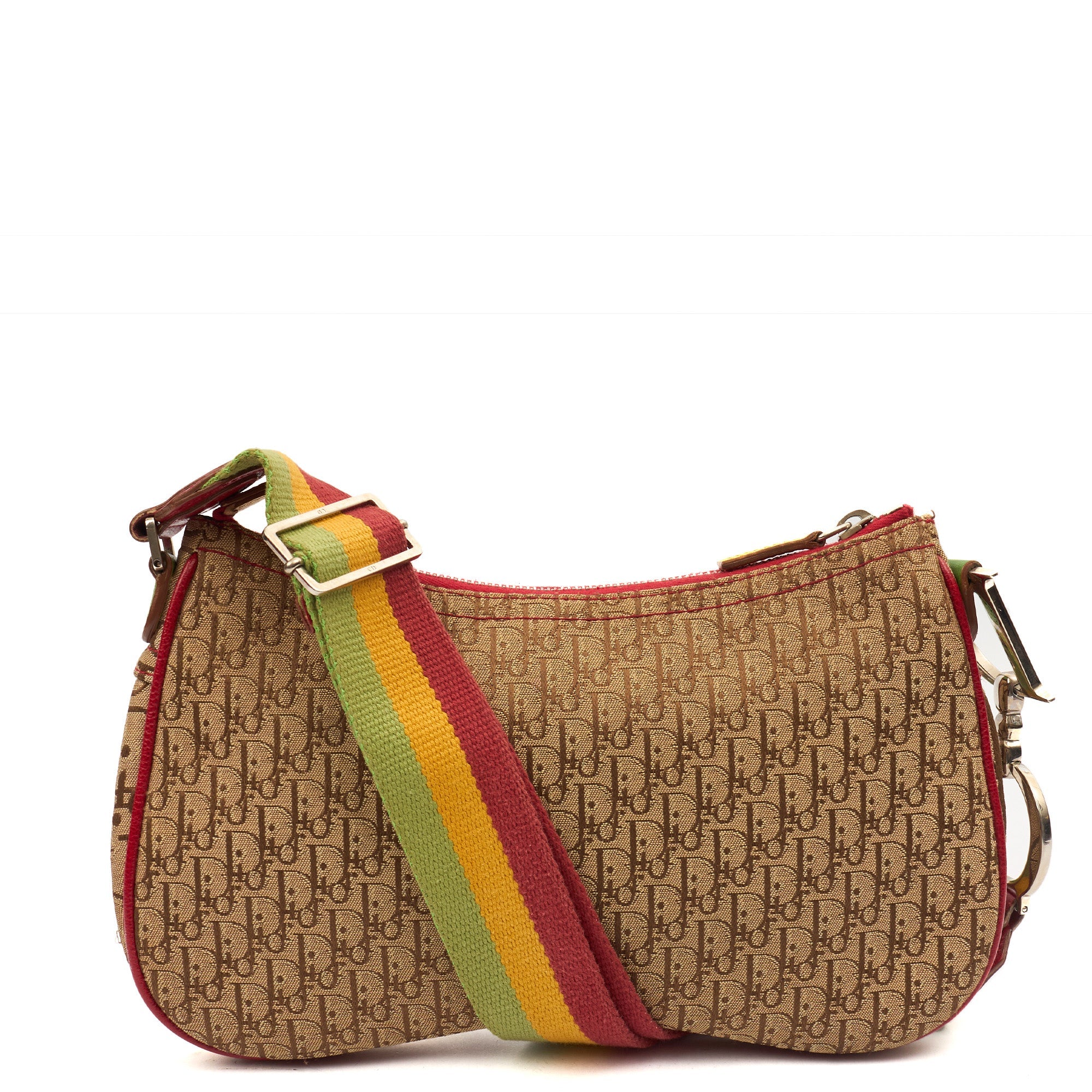 Christian Dior Cross Body Vintage Saddle in Brown, Canvas
