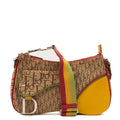 Christian Dior Cross Body Vintage Saddle in Brown, Canvas