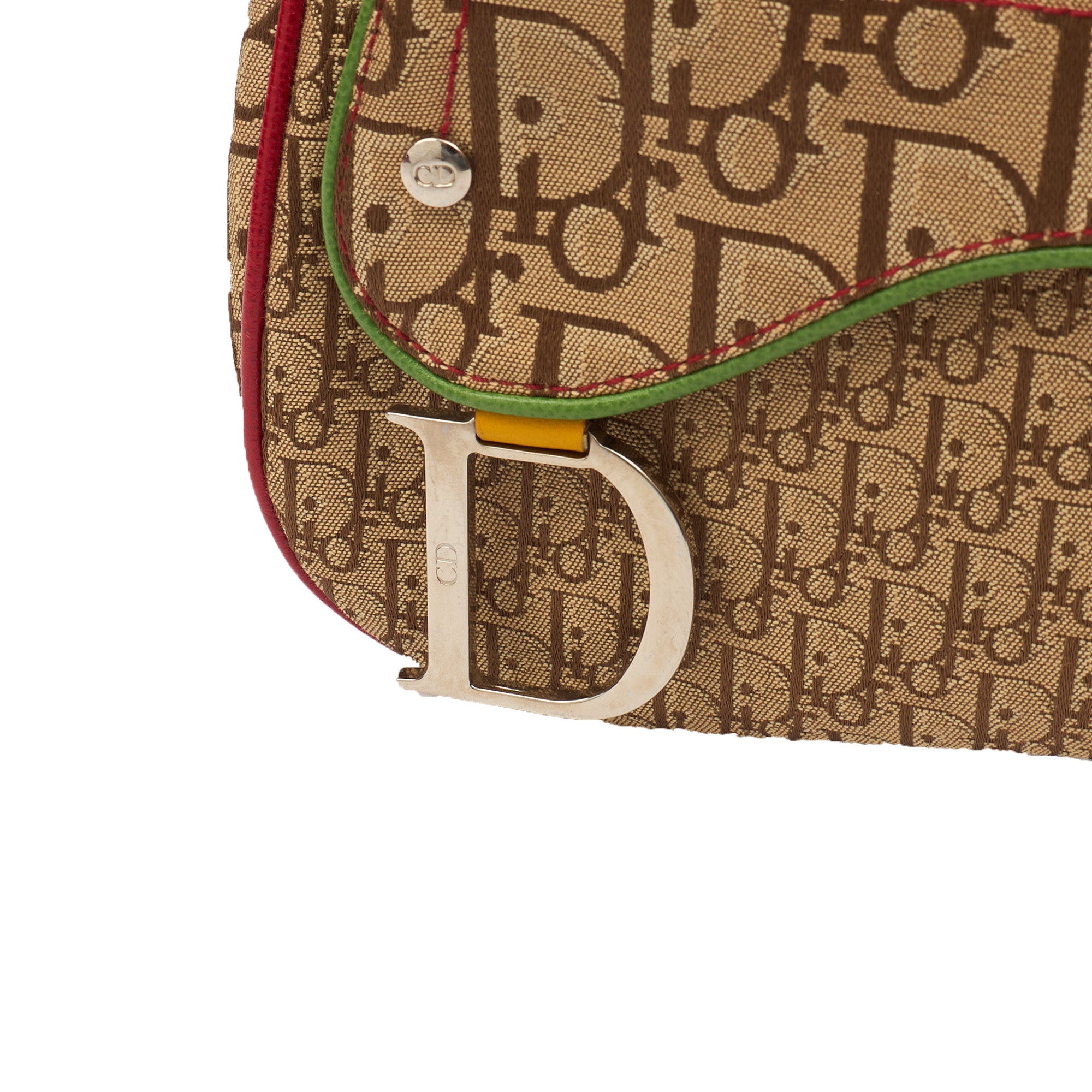 Christian Dior Cross Body Vintage Saddle in Brown, Canvas