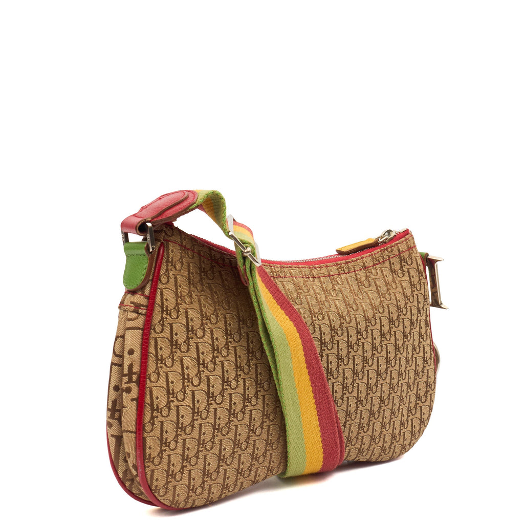 Christian Dior Cross Body Vintage Saddle in Brown, Canvas