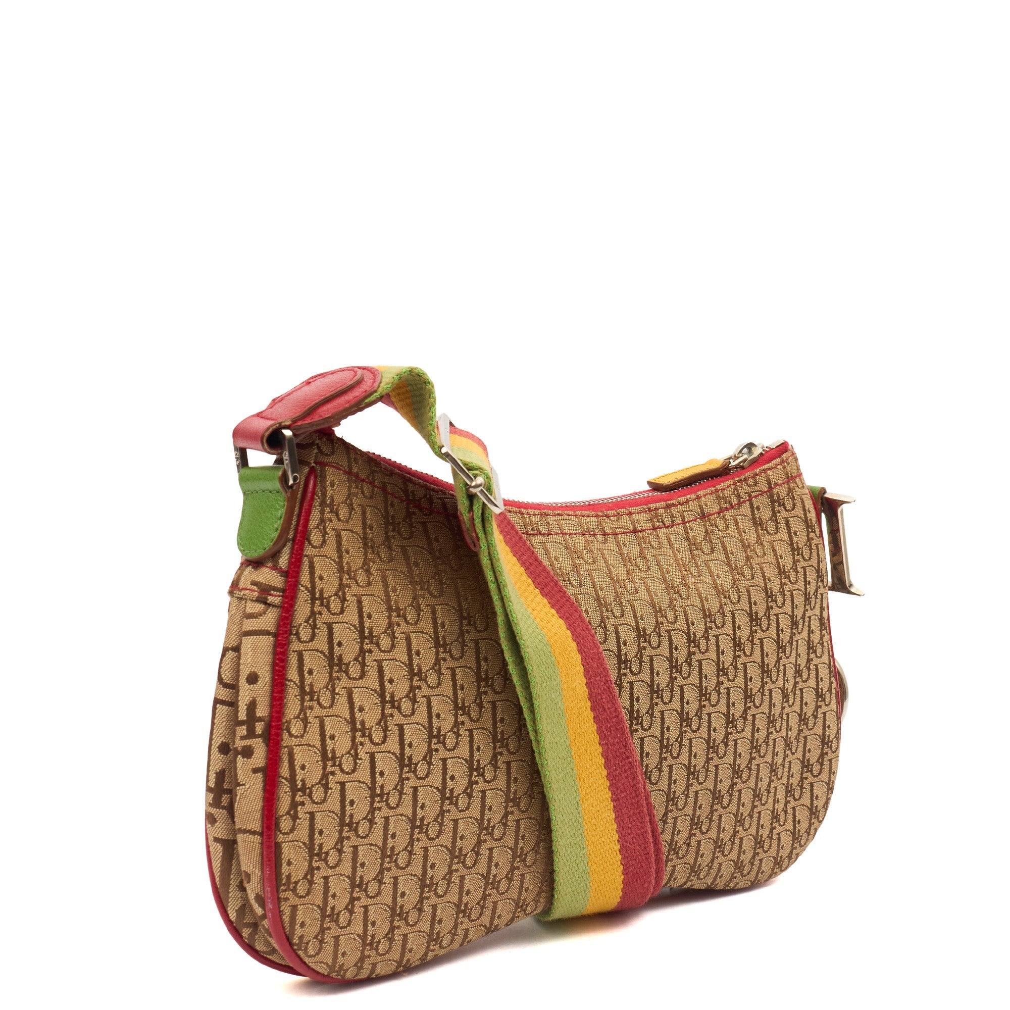 Christian Dior Cross Body Vintage Saddle in Brown, Canvas