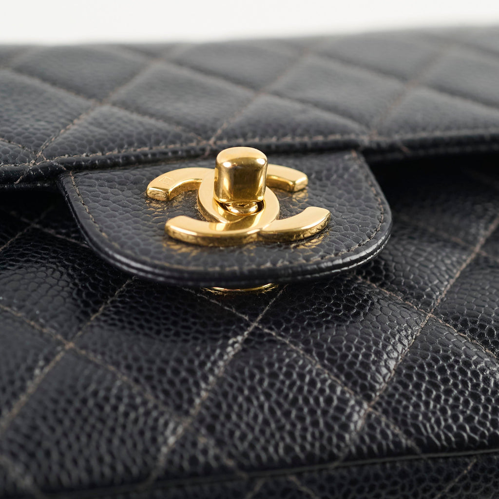 Chanel Classic Flap 24k Small Caviar Black