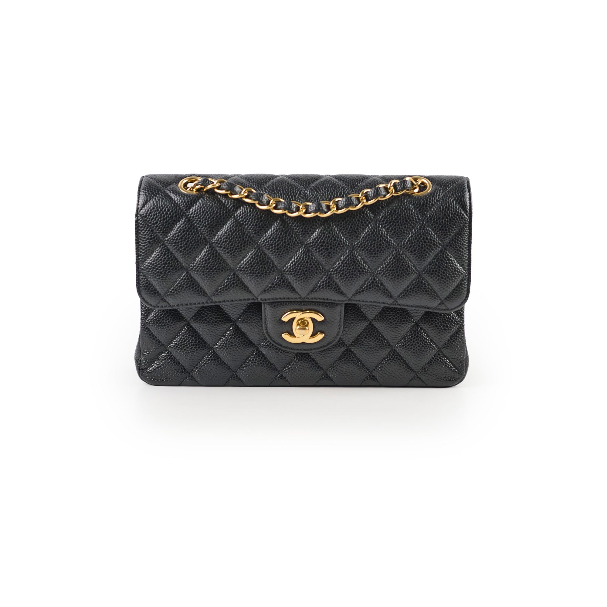 Chanel Small Caviar Double Classic Flap Black GHW