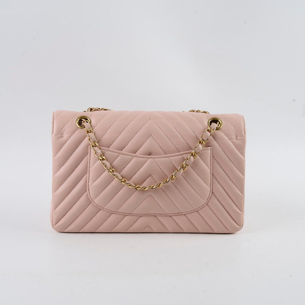 Chanel Chevron-quilted Classic Flap Calfskin Pink